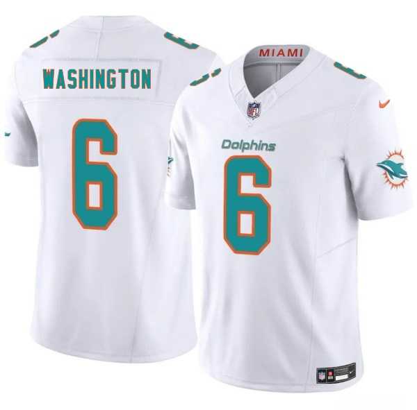 Men & Women & Youth Miami Dolphins #6 Malik Washington White 2025 Draft F.U.S.E. Vapor Limited Stitched Jersey
